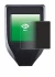 Image of the device Trezor Model T with a wide variety of screen protectors.