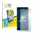 Front side of a product packaging with the brand logo BROTECT. Next to it is the device Huawei P9 Plus shown with the correspo