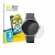 Front side of a product packaging with the brand logo BROTECT. Next to it is the device Pebble Round 2 shown with the correspo