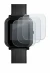 Image of the device Bangle.js 2 with a wide variety of screen protectors.