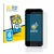 Front side of a product packaging with the brand logo BROTECT. Next to it is the device Apple iPhone 5S shown with the corresp