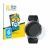 Front side of a product packaging with the brand logo BROTECT. Next to it is the device Samsung Galaxy Watch (46 mm) shown wit