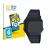 Front side of a product packaging with the brand logo BROTECT. Next to it is the device Casio Unisex F-91W shown with the corr
