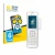 Front side of a product packaging with the brand logo BROTECT. Next to it is the device AVM Fritz!Fon C6 shown with the corres
