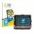 Front side of a product packaging with the brand logo BROTECT. Next to it is the device Shearwater Petrel 2 dive computer show