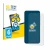Front side of a product packaging with the brand logo BROTECT. Next to it is the device Samsung Galaxy S25 shown with the corr