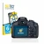 Front side of a product packaging with the brand logo BROTECT. Next to it is the device Canon EOS 2000D shown with the corresp