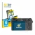 Front side of a product packaging with the brand logo BROTECT. Next to it is the device Panasonic Lumix DC-GX9 shown with the 