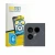 Front side of a product packaging with the brand logo BROTECT. Next to it is the device Fairphone 4 (ONLY Camera Lens) shown w