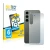 Front side of a product packaging with the brand logo BROTECT. Next to it is the device Samsung Galaxy S23 Plus (Back) shown w