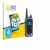 Front side of a product packaging with the brand logo BROTECT. Next to it is the device Icom IC-A25NE /IC-A25CE shown with the