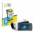 Front side of a product packaging with the brand logo BROTECT. Next to it is the device Panasonic HC-V480MS shown with the cor