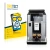 Front side of a product packaging with the brand logo BROTECT. Next to it is the device DeLonghi PrimaDonna Soul ECAM610.74.MB