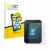 Front side of a product packaging with the brand logo BROTECT. Next to it is the device FIT Display Compact shown with the cor
