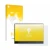 Front side of a product packaging with the brand logo upscreen. Next to it is the device Lenovo ThinkVision M14t Gen 2 shown w