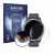 Front side of a product packaging with the brand logo Savvies. Next to it is the device Garmin Venu (43 mm) shown with the cor