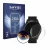 Front side of a product packaging with the brand logo Savvies. Next to it is the device Garmin vivomove Style (42 mm) shown wi