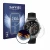 Front side of a product packaging with the brand logo Savvies. Next to it is the device TAG Heuer Connected Calibre E4 (42 mm)