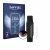 Front side of a product packaging with the brand logo Savvies. Next to it is the device Fitbit Inspire 3 shown with the corres