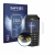 Front side of a product packaging with the brand logo Savvies. Next to it is the device ingenico Lane/3000 (non-touch) shown w