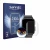 Front side of a product packaging with the brand logo Savvies. Next to it is the device Kardena Care Plus 2 shown with the cor
