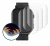 Image of the device Yuede Smartwatch 2" with a wide variety of screen protectors.