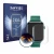 Front side of a product packaging with the brand logo Savvies. Next to it is the device Honor Watch 5 shown with the correspon