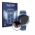 Front side of a product packaging with the brand logo Savvies. Next to it is the device Oppo Watch X2 shown with the correspon