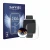 Front side of a product packaging with the brand logo Savvies. Next to it is the device Amazfit Active 2 (rectangular) shown w