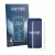 Front side of a product packaging with the brand logo Savvies. Next to it is the device TCL NxtPaper 70 Pro shown with the cor
