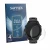 Front side of a product packaging with the brand logo Savvies. Next to it is the device Garmin Forerunner 170 shown with the c