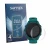 Front side of a product packaging with the brand logo Savvies. Next to it is the device Garmin Forerunner 170 Music shown with