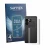 Front side of a product packaging with the brand logo Savvies. Next to it is the device Sony Xperia 1 VIII (Back) shown with t
