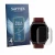 Front side of a product packaging with the brand logo Savvies. Next to it is the device Apple Watch Ultra 4 (49 mm) shown with