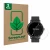 Front side of a product packaging with the brand logo ScreenLeaf. Next to it is the device Watches (Circular, ø: 35 mm) shown 