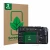 Front side of a product packaging with the brand logo ScreenLeaf. Next to it is the device Fujifilm X-E1 shown with the corres