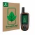 Front side of a product packaging with the brand logo ScreenLeaf. Next to it is the device Garmin GPSMAP 64s shown with the co