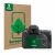Front side of a product packaging with the brand logo ScreenLeaf. Next to it is the device Nikon D750 shown with the correspon
