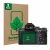 Front side of a product packaging with the brand logo ScreenLeaf. Next to it is the device Sony Alpha 7 II (ILCE-7M2) shown wi