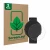 Front side of a product packaging with the brand logo ScreenLeaf. Next to it is the device Garmin Forerunner 235 shown with th