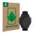 Front side of a product packaging with the brand logo ScreenLeaf. Next to it is the device Garmin Forerunner 935 shown with th