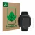 Front side of a product packaging with the brand logo ScreenLeaf. Next to it is the device Fitbit Versa shown with the corresp