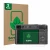 Front side of a product packaging with the brand logo ScreenLeaf. Next to it is the device Panasonic Lumix DC-TZ200 shown with
