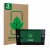 Front side of a product packaging with the brand logo ScreenLeaf. Next to it is the device Volkswagen Touran 2017 Discover Med
