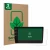 Front side of a product packaging with the brand logo ScreenLeaf. Next to it is the device Volkswagen Tiguan Allspace 2019 Dis