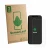 Front side of a product packaging with the brand logo ScreenLeaf. Next to it is the device Apple iPhone 12 mini shown with the