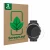 Front side of a product packaging with the brand logo ScreenLeaf. Next to it is the device Suunto 5 Peak shown with the corres