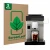 Front side of a product packaging with the brand logo ScreenLeaf. Next to it is the device DeLonghi Eletta Explore shown with 