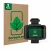 Front side of a product packaging with the brand logo ScreenLeaf. Next to it is the device Garmin Foretrex 801 shown with the 