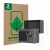 Front side of a product packaging with the brand logo ScreenLeaf. Next to it is the device Akaso Brave 4 Pro shown with the co
